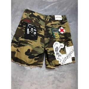 Authentic Rare Godspeed Patchwork Camo Cargo Shorts Size 32